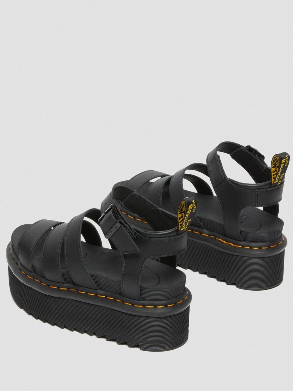 Dr. Martens Blaire Quad Platform Gladiator Sandals Black Leather US 11 - Picture 3 of 7